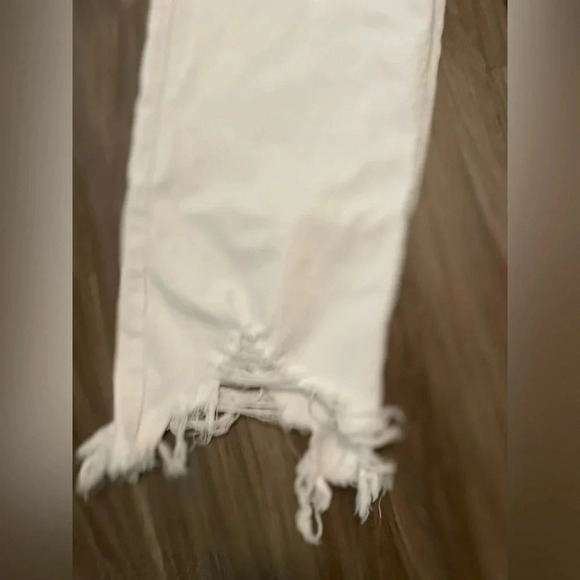 7 for all mankind white cropped Alexa high rise waist fringe at bottom size 32 - Picture 4 of 13